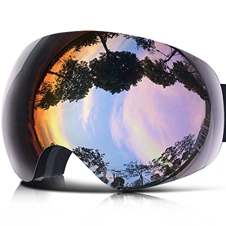 ZIONOR X10 Ski Snowboard Snow Goggles OTG for Men Women Youth Anti-fog UV Protection Helmet Compatible