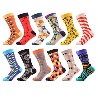 WeciBor Men's Funny Casual Combed Cotton Novelty Crazy Fancy Socks Packs