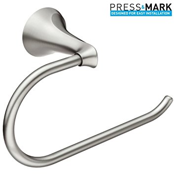 MOEN Darcy Single Post Toilet Paper Holder with Press and Mark in Brushed Nickel