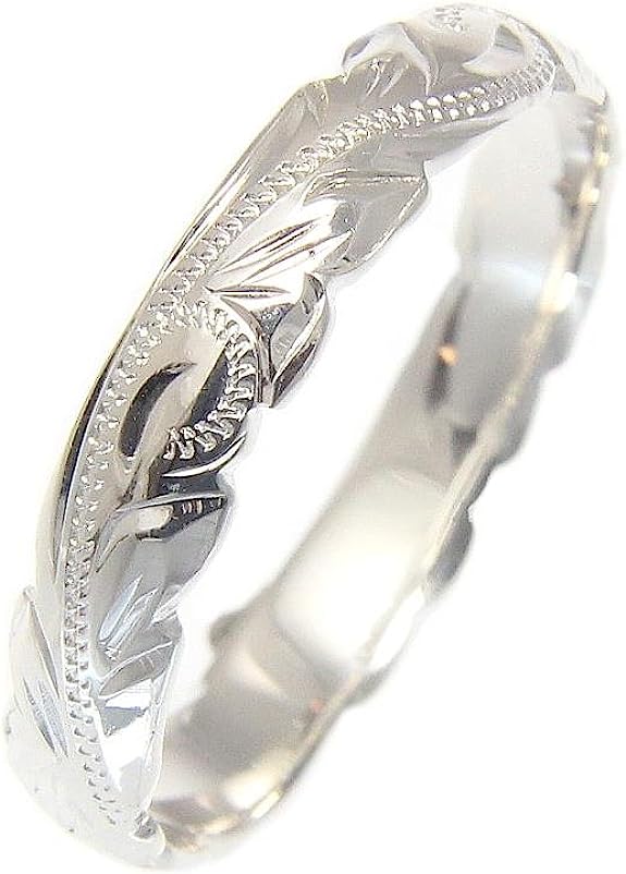 Arthur's Jewelry Sterling Silver 925 4mm Cut Out Edge Hawaiian Scroll Hand Engraved Ring Band Size 1 to 11