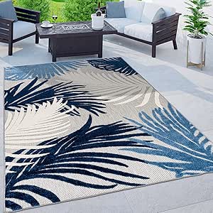 Rugshop Lucca Contemporary Floral Indoor/Outdoor Area Rug 8'8" x 12' Navy