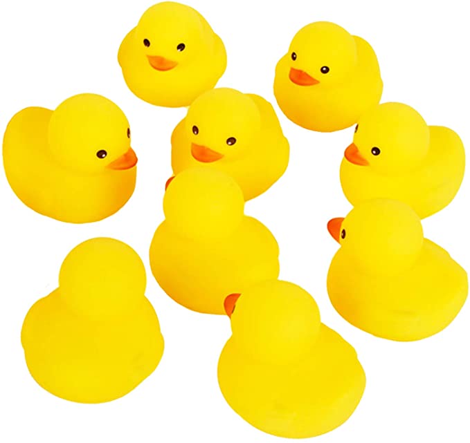AHUA Bath Duck Toys 9PCS Mini Rubber Ducks Squeak and Float Ducks Baby Shower Toy for Toddlers Boys Girls Over 3 Months (2.2’’)