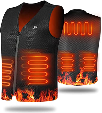 Heated Vest,Electric Heated Jacket Warm Vest for Women/Men,Washable Warm Heat Jacket with 3 Levels Temperature,USB Charging Heated Gilet Jacket for Outdoor Motorcycle Riding Hunting(NO BATTERY)