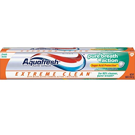 Aquafresh Extreme Clean Pure Breath Action, Fresh Mint, 5.6 Ounce, Pack of 6