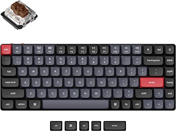 Keychron K3 Pro Ultra-Slim QMK/VIA Wireless Custom Mechanical Keyboard, Hot-swappable Program 75% Layout RGB Backlight with Low-Profile Gateron G Pro Brown Switch PBT keycap for Mac Windows Linux