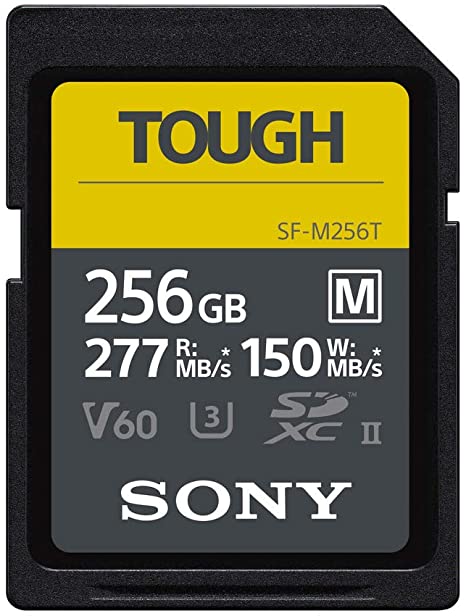 Sony TOUGH-M series SDXC UHS-II Card 256GB, V60, CL10, U3, Max R277MB/S, W150MB/S (SF-M256T/T1)