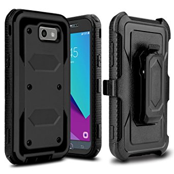 Galaxy J3 Emerge Case, Innens [Shockproof] Full Body Rugged Kickstand Case Cover With Swivel Belt Clip for Samsung Galaxy Amp Prime 2 / Express Prime 2 / J3 (2017) (Black)