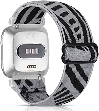 ShuYo Elastic Bands Compatible for Versa/Versa 2/Versa Lite, Soft Fabric Cotton Adjustable Breathable Sport Replacement Strap Band Accessories Wristband Women Men for Versa Smartwatch