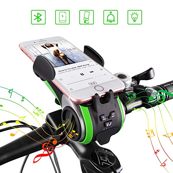 Portable Bike Bluetooth Speaker, UPPEL Cycling Wireless Speaker Waterproof for Outdoor with Bike Mount, Power Bank, Bike Light, Bicycle Bell, Phone Bracket, Hands Free Calling, Support TF Card