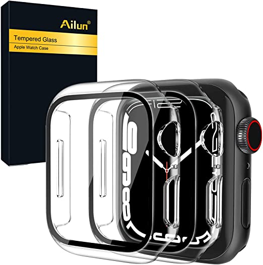 Ailun Compatible with Apple Watch Series 7 Screen Protector [41mm],Hard PC Case [2 Pack][Clear]