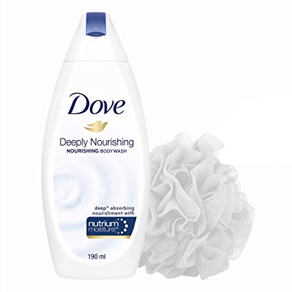 Dove Deeply Nourishing Body Wash, 190 ml  with (Free Loofah)