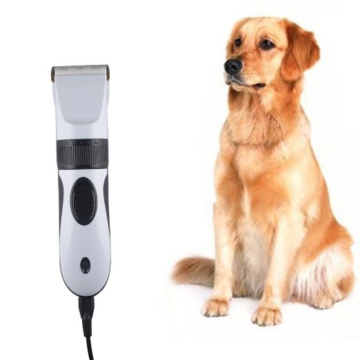 TurnRaise Heavy Duty Pet Dog Hair Trimmer Clipper Animal Electric Cat Grooming Hair Cutter Shaver Razor w/ Comb Brush