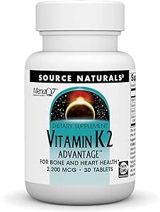 Source Naturals Vitamin K2 Advantage, for Bone and Heart Health*, 2200mcg - 30 Tablets