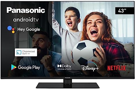 Panasonic TX-43MX650B, 43 Inch 4K Ultra HD LED Smart TV, High Dynamic Range (HDR), Dolby Atmos & Dolby Vision, Android TV, Google Assistant, Chromecast, Bluetooth, Black