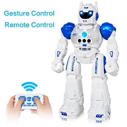 MIBOTE Remote Control Robots for Kids, 2018 Newest Version Smart Gesture Control & RC Remote Control Rechargeable Programmable Robot for Boys Girls Toddler, Walking, Singing, Dancing