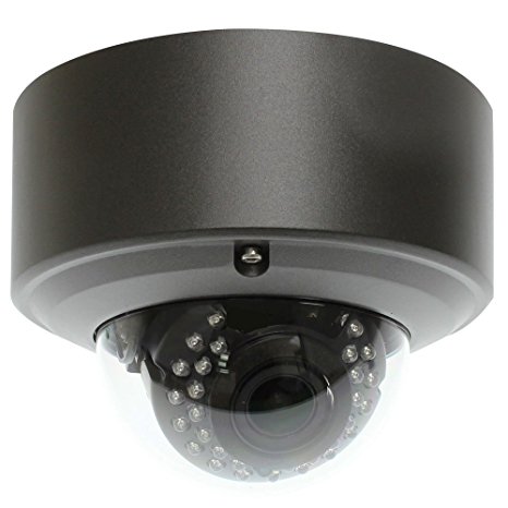 GW Security 5MP H.265 Super HD 2592 x 1920P Network PoE Outdoor Indoor Onvif Security Dome IP Camera with 2.8-12mm Varifocal Zoom Lens
