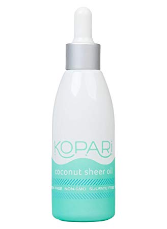 Kopari Coconut Sheer Oil - Natural Facial Oil, Makeup Primer and Hair Tamer With 100% Organic Coconut Oil, Non GMO, Vegan, Cruelty Free, Paraben Free, Phthalate Free and Sulfate Free, 1.7 Oz
