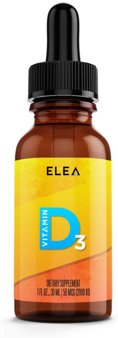 Vitamin D3 Liquid Drops - 2,000 IU/50 MCG Per Drop - 900 Servings - Organic - Family Size - Fast Absorbing - High Potency - Easy Dose - 2 Ingredients - No Preservatives - USA Made - ELEA Drops