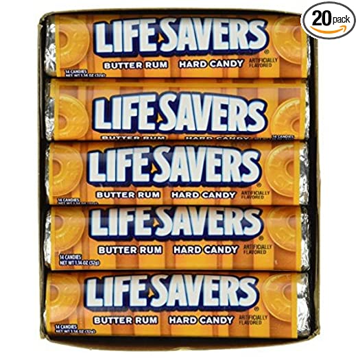 Lifesavers Butter Rum Candy, 14 Count (Pack of 20)