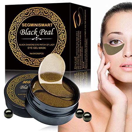 Eye Gel Pads Under Eye Mask Collagen Eye Mask Under Eye Patches Dark Circles Under Eye Treatment 60PCS Black Pearl Eye Patches for Eye Moisturizing,Dark Circles, Natural Firming,Puffiness Wrinkles