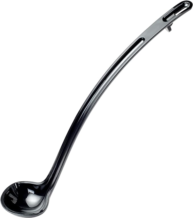 Winco 13" Ladle,  3/4oz,  Black,  PC,  Curve