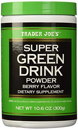 Trader Joe's Super Green Drink Powder Antioxidant Dietary Supplement, Berry Flavor, 10.6oz (300g)