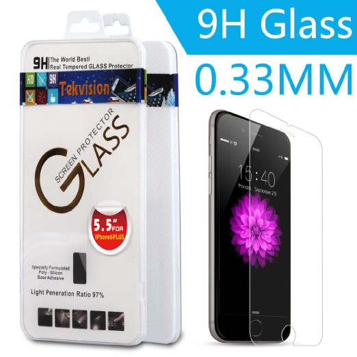 Tekvision 5.5" Screen Tempered Glass Protector 2.5D Rounded Edge,Transparent Crystal Clear for iPhone 6/6S PLUS