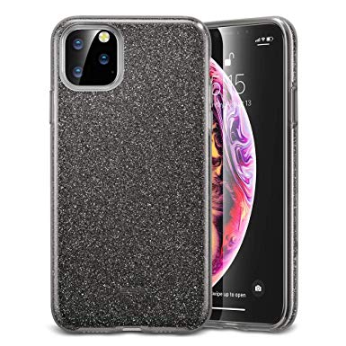 ESR Glitter Case Compatible for iPhone 11 Pro Max Case, Glitter Sparkle Bling Case [Three Layer] for Women [Supports Wireless Charging] for iPhone 11 Pro Max (2019 Release), Black