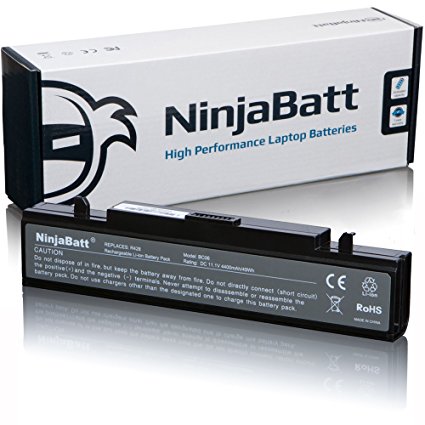 NinjaBatt New Laptop Battery for Samsung AA-PB9NC6B AA-PB9NS6B AA-PB9NC6W AA-PB9MC6W NP300E5A AA-PB9MC6B P410 AA-PB9NS6W R580 R540 NP300V5A R505 Q210 – High Performance [6 Cells/4400mAh/49wh]