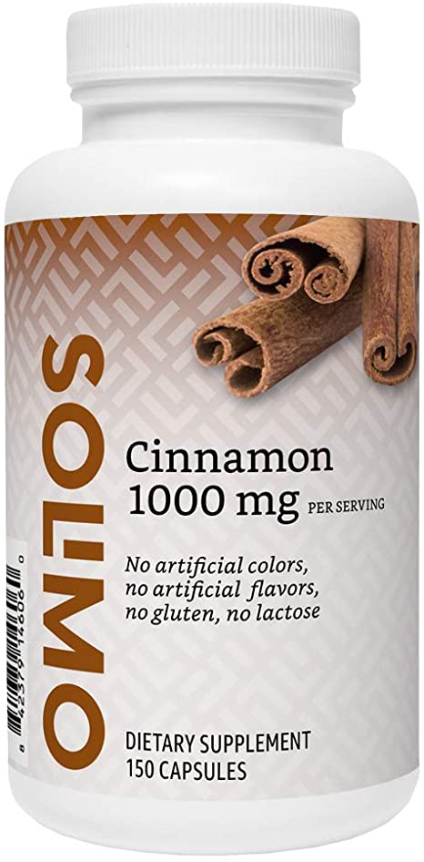 Amazon Brand - Solimo Cinnamon 1000 mg, 150 Capsules (2 Capsules per Serving)