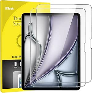 JETech Protection D'écran pour iPad Air 13 Pouces M2 (2024), Film en Verre Trempé 9H, HD Transparent, Lot de 2