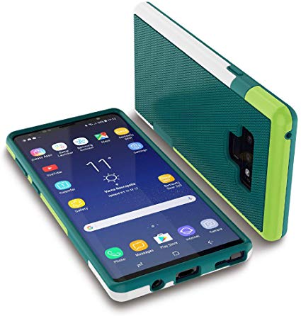 Jeylly Slim Thin Case for Samsung Galaxy Note 9, Hybrid Impact Anti-Slip Shockproof Cute Flexible Soft TPU Hard PC Stylish Protective Bumper Cover Case for Samsung Galaxy Note 9 (6.4 inch) - Green