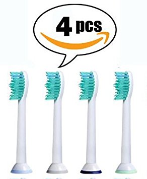 DSRG 4 pcs. Philips Sonicare ProResults Compatible Toothbrush Heads Diamond Clean, FlexCare , FlexCare Healthy White and Easy Clean models (4)