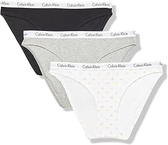 Calvin Klein Women's Carousel Logo Cotton Stretch Bikini Panties, 3 Pack