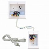 PowerBridge TWO-CK Dual Outlet Recessed In-Wall Cable Management System with PowerConnect for Wall-Mounted Flat Screen LED LCD and Plasma TVs