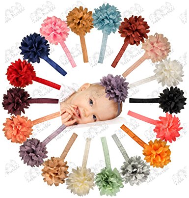 Chiffon Petal Flower Baby Headband Set  18 Pack by ZELDA MATILDA  LARGE