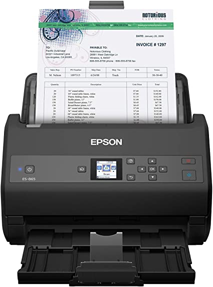 Epson Workforce ES-865 High Speed Color Duplex Document Scanner with Twain Driver