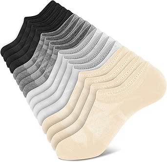 wernies No Show Socks Women - 8 Pairs Ankle Socks for Women, Low Cut Socks Short Cotton Socks, Invisible Casual Socks