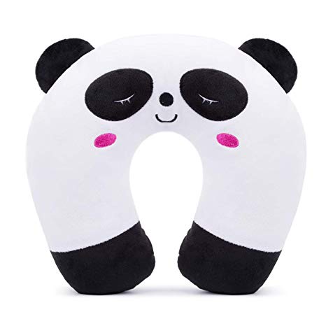 GLAUCUS Kids Travel Pillow Animal Neck Pillow Support U Shaped Cushion Plush for Airplane Train Child's Neck Pillow for Kids Adults (Panda)