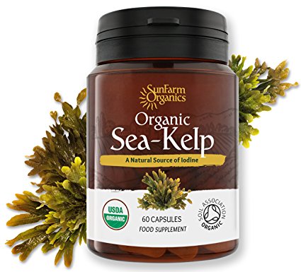 Certified Organic Iodine from 500mg Kelp Giving 385mcg Iodine per capsule 256% RDA Contributes to Normal Thyroid Function
