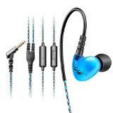 iSens W1s Upgraded In-Ear SportsRunningExercising Wired Earbud Earphone Headphone with Inline MicrophoneNo Volume Control for Mp3 Smartphone Laptop Tablet with 35mm Audio Line-in Blue