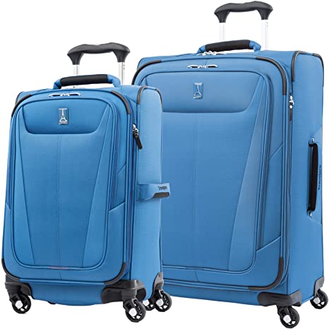 Travelpro Maxlite 5-Softside Expandable Spinner Wheel Luggage, Azure Blue, 2-Piece Set (21/25)