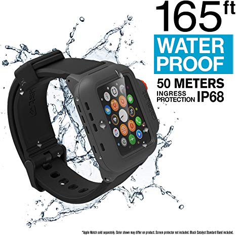 Catalyst Waterproof Case for Apple Watch Series 1 42mm, 165ft Waterproof, 6.6ft Drop-Proof. Shock Proof, Patented Rotating Crown Dial, Premium Soft Silicone Band Rescue Ranger