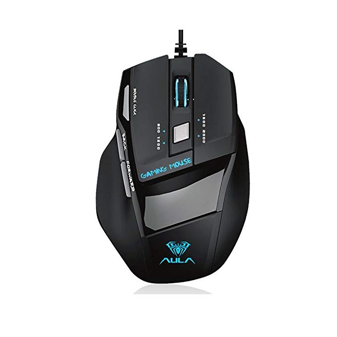 Pa-Ula Gaming Mouse 2 model 2000 DPI USB Wired 7D Mice Music Control Controller with Mouse Pad, perfect for office and gaming, every day use, UK seller