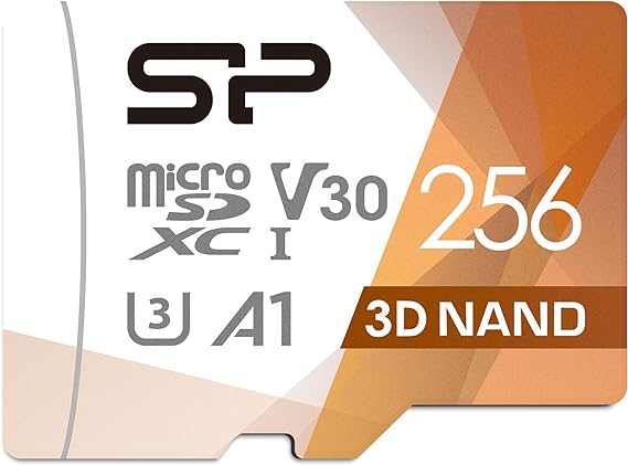 SP Silicon Power 256GB Micro SD Card U3 SDXC microsdxc High Speed MicroSD Memory Card for Nintendo-Switch, Wyze Cam and Drone