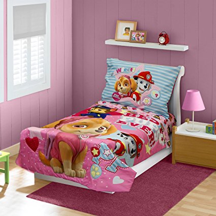 Paw Patrol Skye Best Pups Ever 4 Piece Toddler Bed Set, Pink