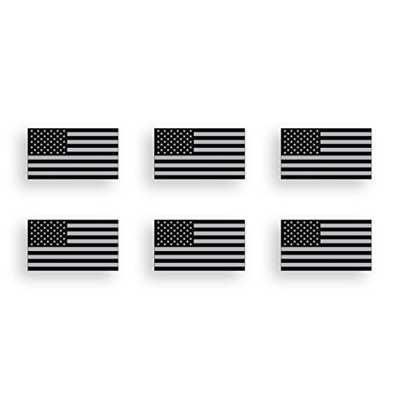 Mini Black and Gray USA Flag Sticker American Subdued Vinyl Decal Tag Car Truck Cup Window Graphic Plate