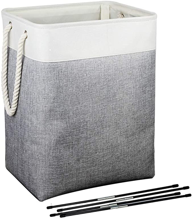 N/ A Laundry Basket Linen Hampers Detachable Brackets Washing Basket Bin Light Grey Large, 40 x 30 x 50cm, 60L