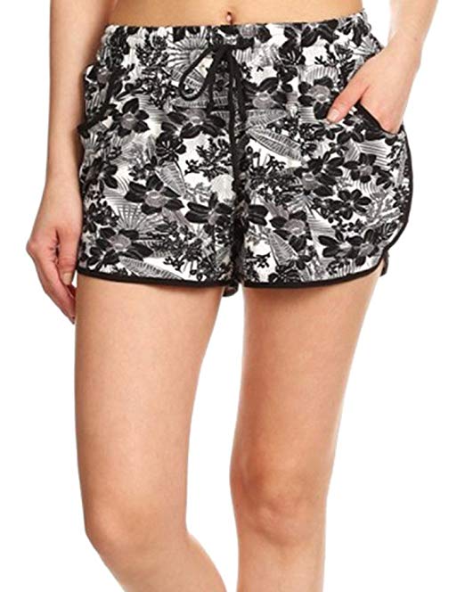 Verabella Women's Shorts with Drawstring Waist Tie Floral Beach Boardshorts