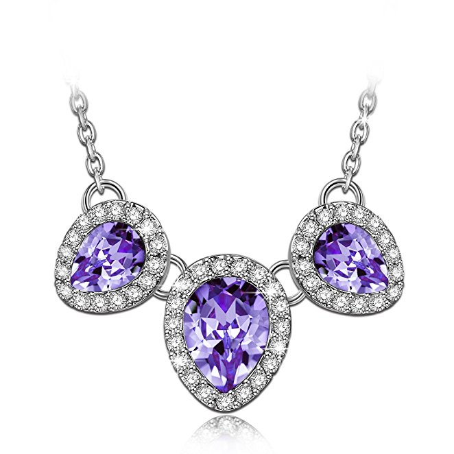 J.NINA "Happy Iris" Women Jewelry Made with Swarovski Crystals, Bib Pendant Necklace
